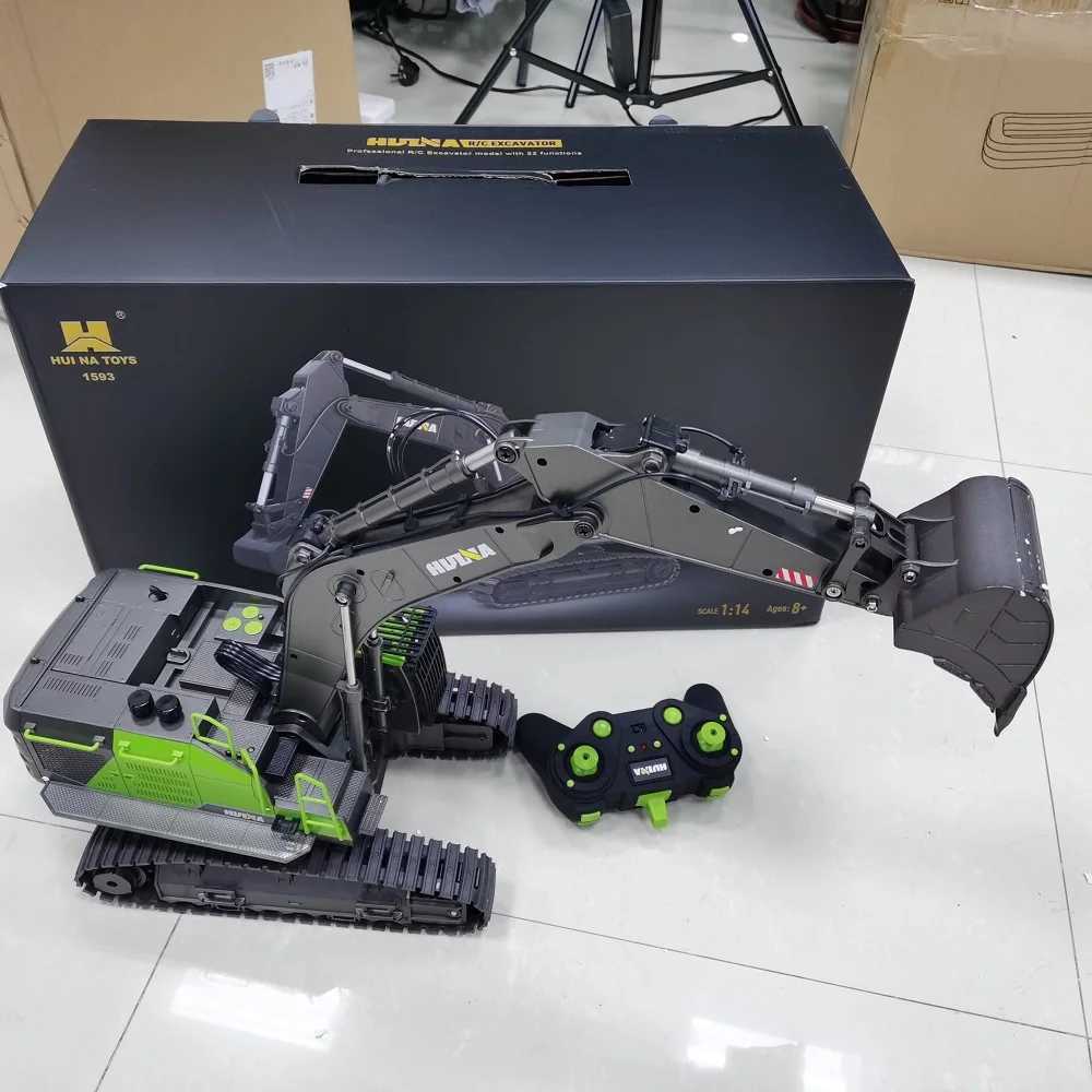 1/14 HUINA 1593 582 RC Excavator Dumper Truck Crawler Alloy Tractor Loader 2.4G Radio Controlled Car Engineering Toy for Boys Z250813