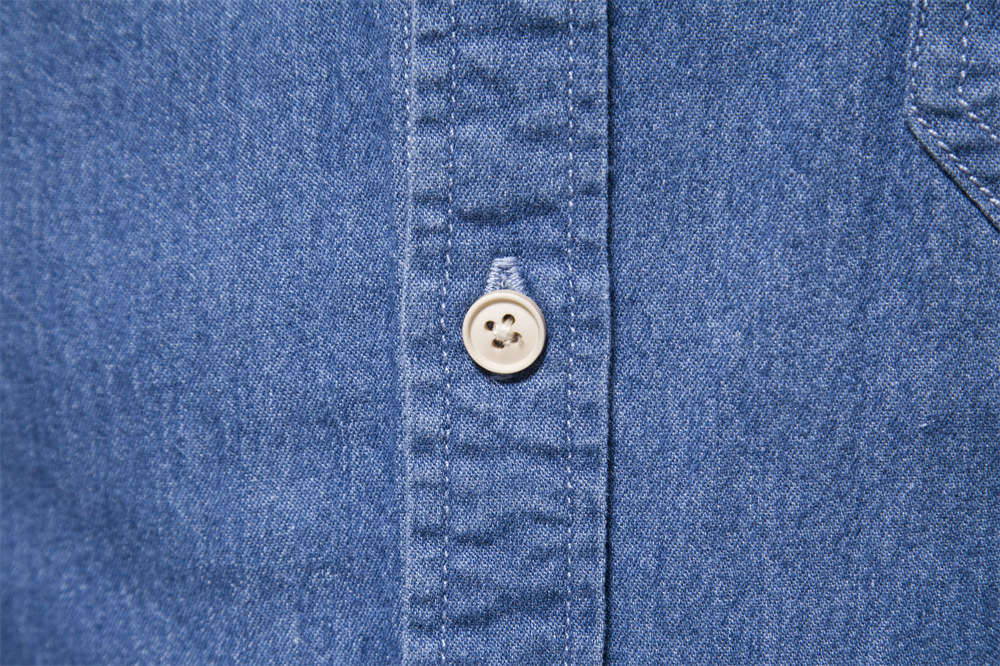 Designer men's denim shirt high-quality top no-iron shirt men's casual solid-color men's long-sleeved shirt European size: S-2XL