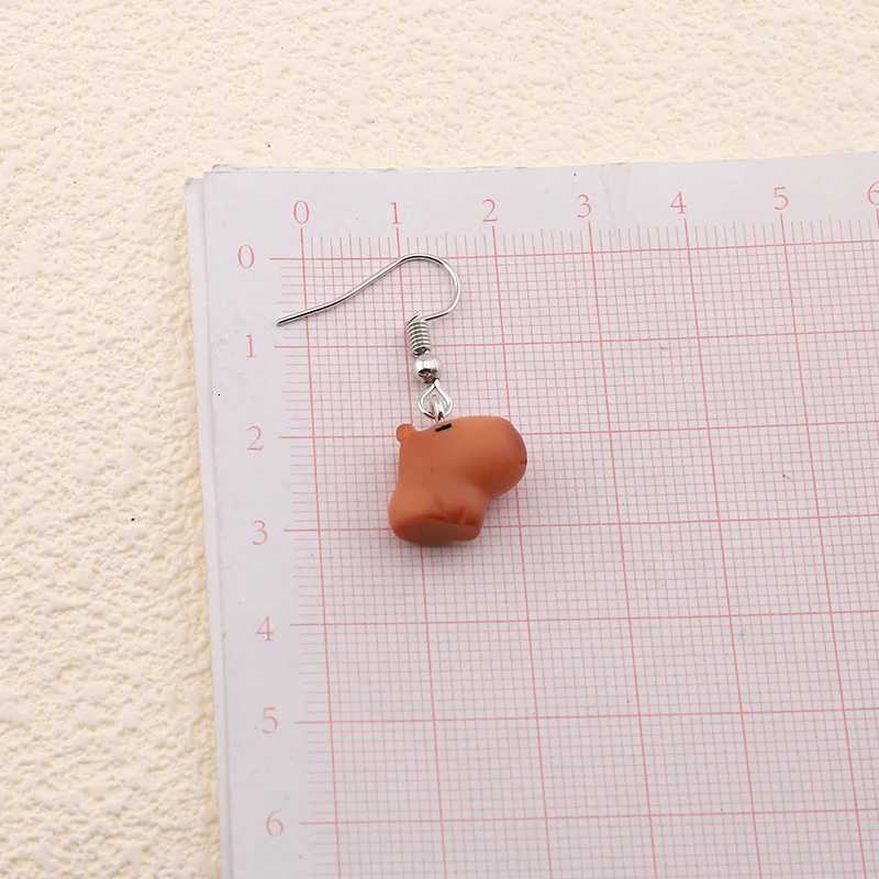 Resin Cute 3D Capybara Animal Drop Earrings For Women Friend Gift Cartoon Trendy Kawaii Simulation Doll Pendant Earring Jewelry Y250812