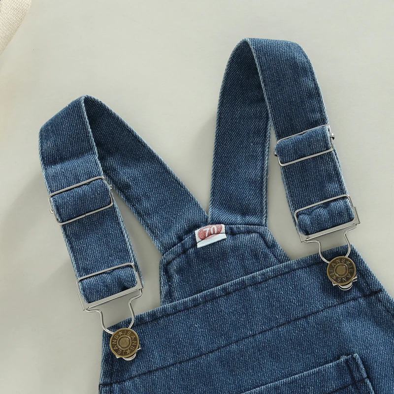 Summer Clothes Toddler Baby Denim Romper Infant Girls Boys Sleeveless Solid Button Closure Bodysuit Jumpsuit Overall 250812
