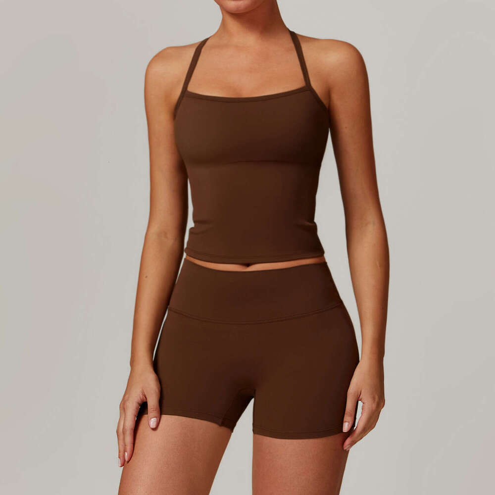 Women's Nylon Sleeveless Yoga Set for Outdoor Recreation