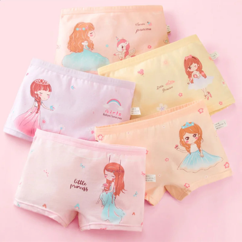 5Pcslot Baby Girls Cartoon Underpants Kids Underwear Cotton Panties Toddler Children 210years 250812
