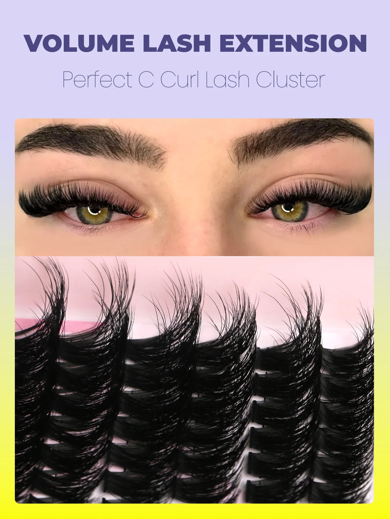 GROINNEYA Lashes Clusters Cat Eyelashes Wispy Individual s Volume Fluffy DIY Makeup 250811