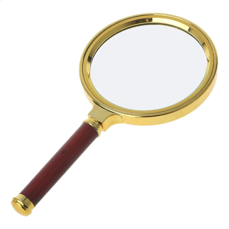 60mm 70mm 80mm Portable Handheld 10X Magnifying Glass Retro Handle Magnifier Eye Loupe 250804