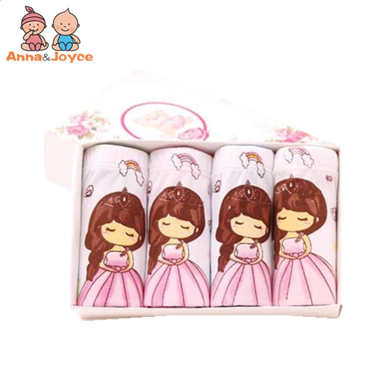 4pcsLot Girls Panties Cartoon Princess Triangle Childrens Briefs Cotton Underwear Cute Kids 210 Years 250812