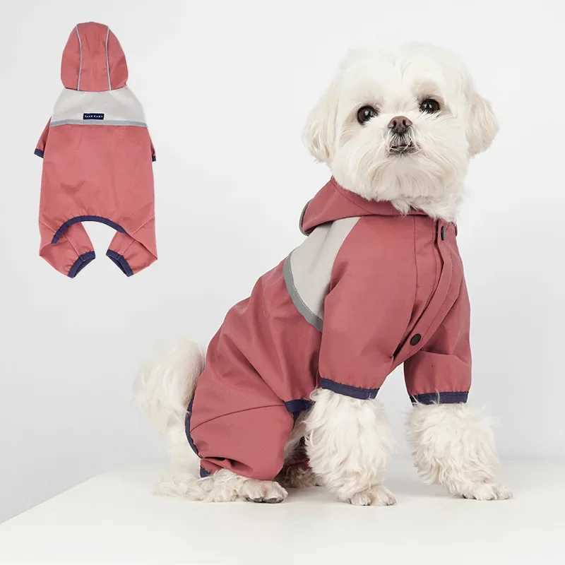 Pet and Dog Raincoat Rainproof Breathable Pet Clothing Reflective Printed Four-legged Pet Supplies XJ250813