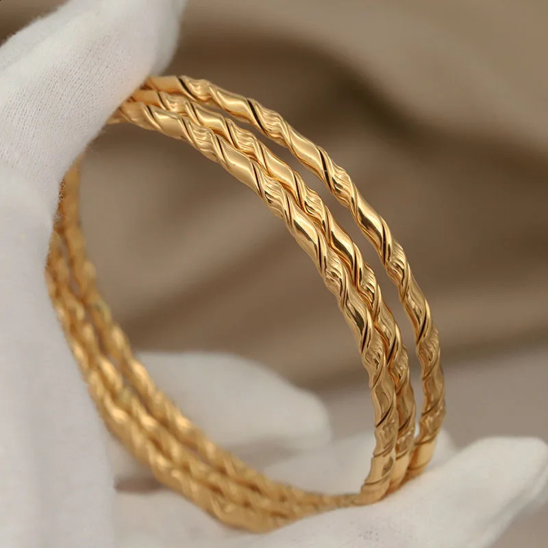 316L Classic Stainless Steel Twist Metal Multilayer Bracelet for Women Elegant Bangles Rust-proof Bangle Wrist Jewelry 250812