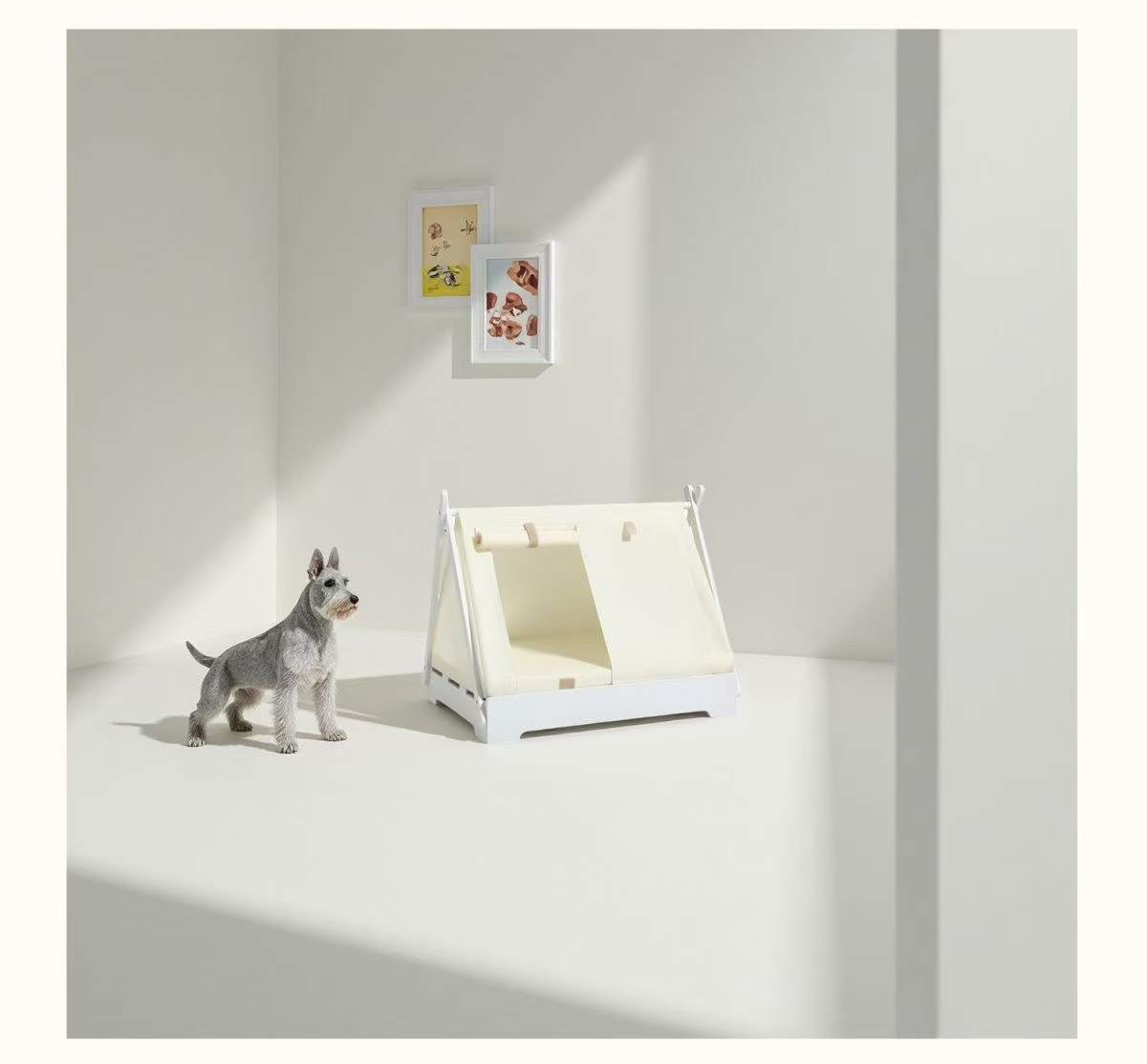 Solid wood pet tent house, new Chinese-style, detachable and washable, all-season suitable dog bed, small and medium-sized dog bed, indoor cat bed