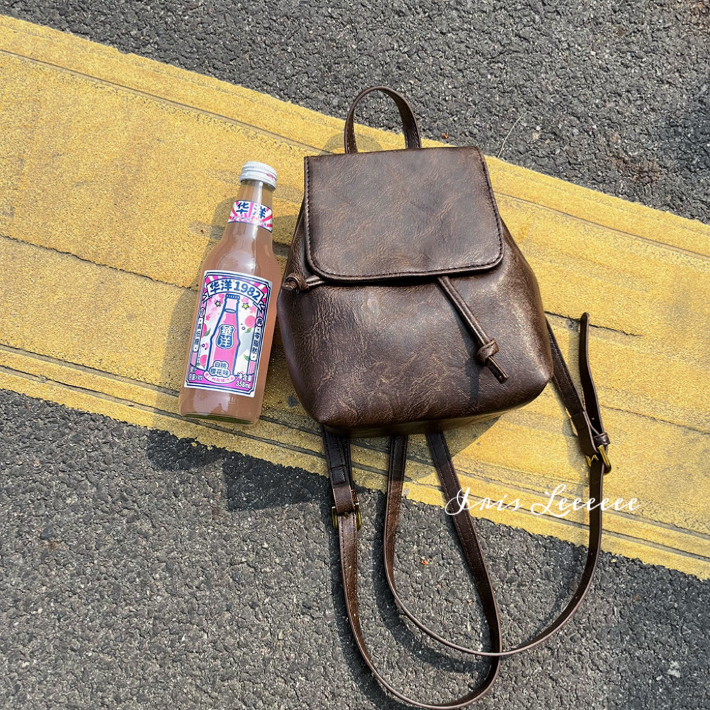 2023 Korean Style Backpack for College Students, Versatile Artistic Backpack, Compact Brown Casual Durable Small Bag ddmymarket