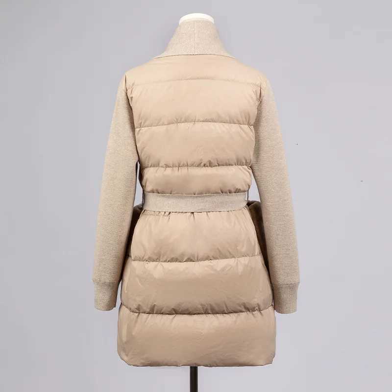 59 Sashes Spliced Sleeves 90% White Duck Down Womens Down Jacket Womens Down Coats For Winter Womens Down Coats Clothes Z250813