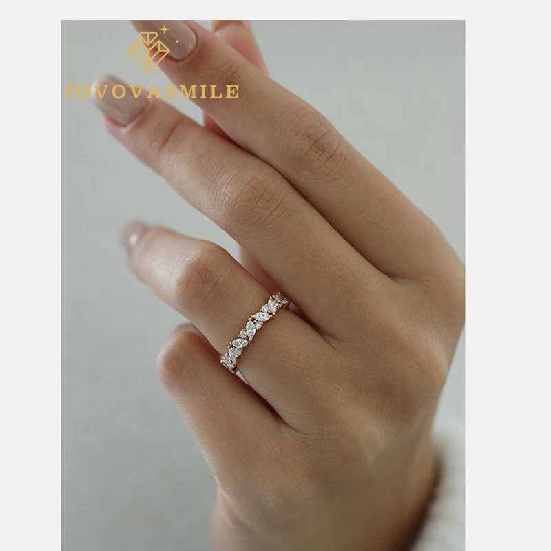 JOVOVASMILE Moissanite Eternity Wedding Band Combination 2*4MM Marquise-Cut 2.1MM Round Diamonds Gorgeous Silver Ring Rings W250812