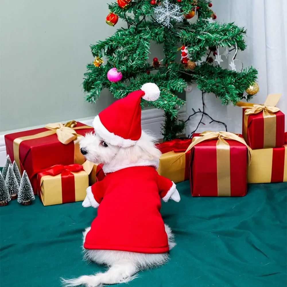 Christmas Cat Pet Clothes 2024 New Pet Three-dimensional Christmas Suit Christmas Hat Dog Clothes Transformation Suit XJ250813