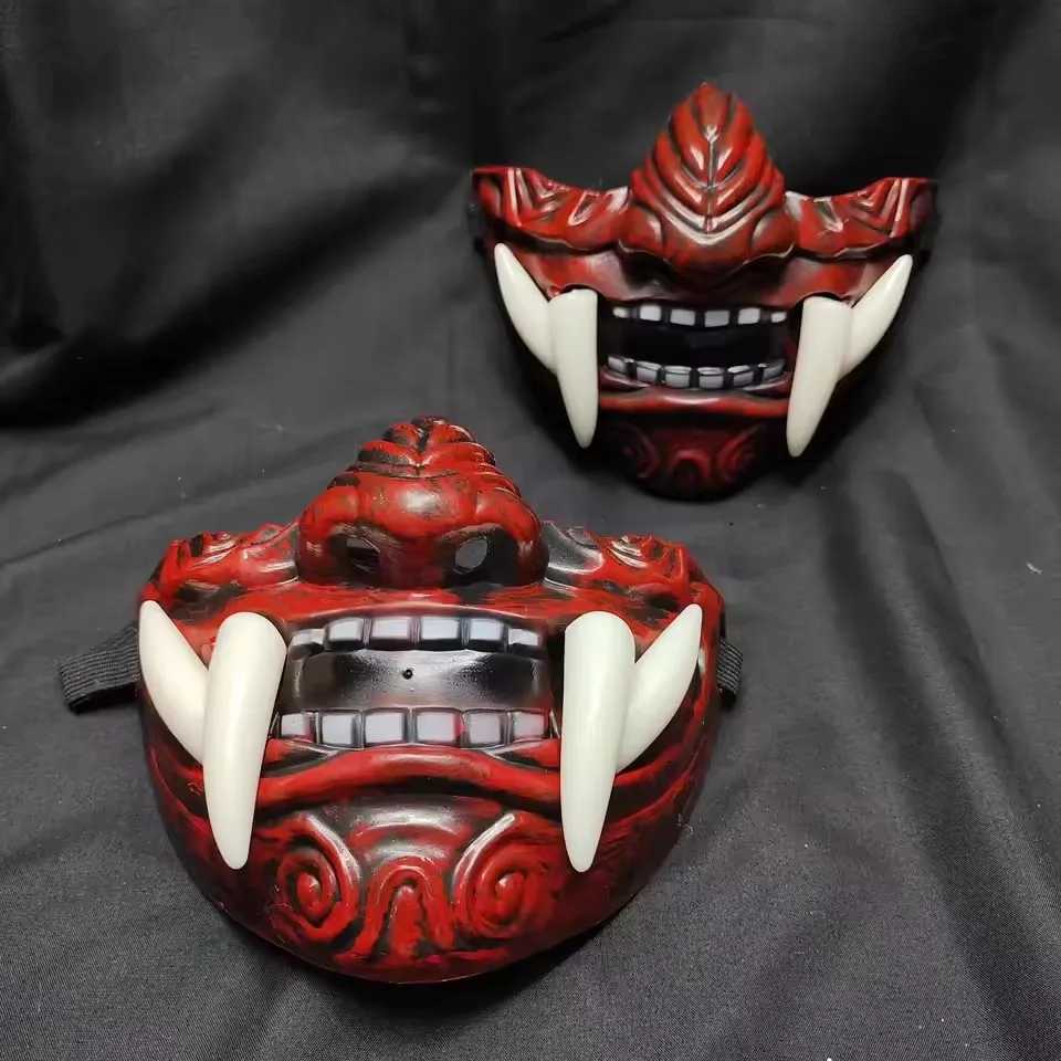 Halloween Japanese Samurai Ghost Devil Mask Halloween Devil Warrior Role Playing Horror Devil Warrior Prajna Killer Thick Mask L250813