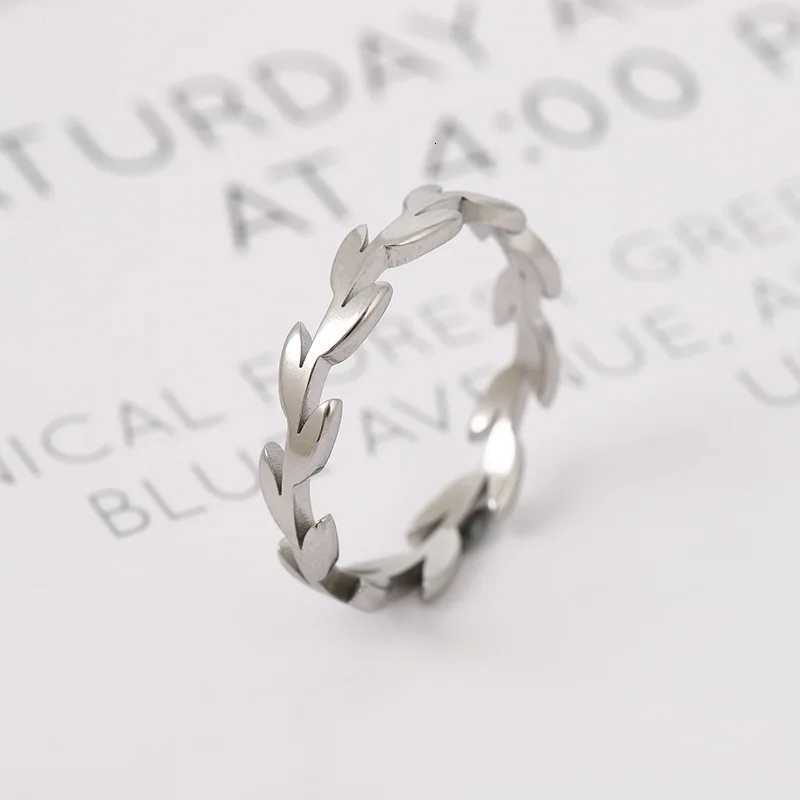 Stainless Steel Fashion Womens Open Enclose Leaf Rings Girls Botanical Women Knuckle Leaves Rings for Wedding Party Ins Jewelry W250812