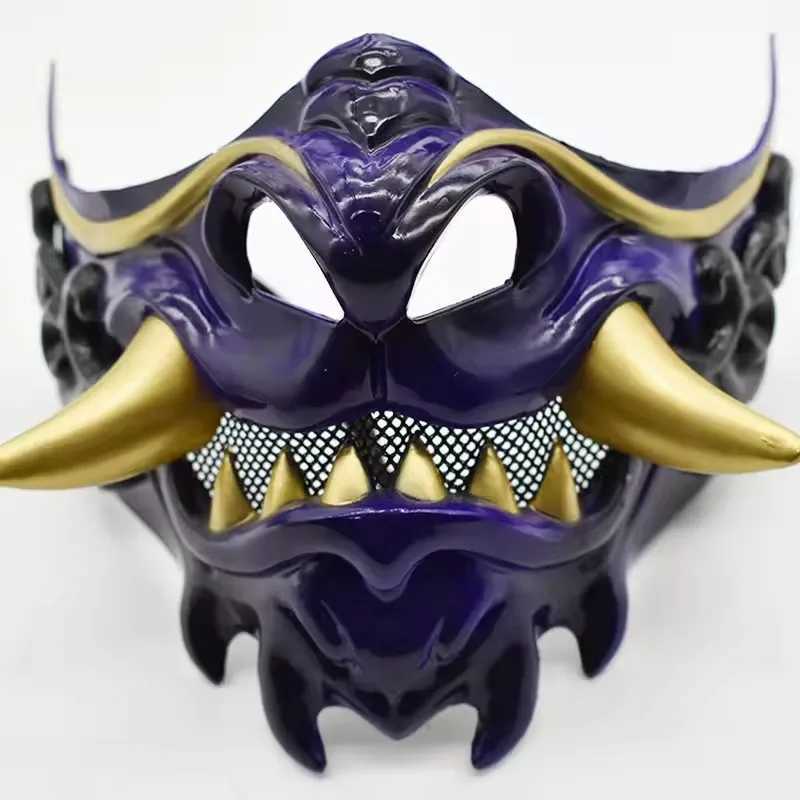 Halloween Japanese Samurai Ghost Devil Mask Halloween Devil Warrior Role Playing Horror Devil Warrior Prajna Killer Thick Mask L250813