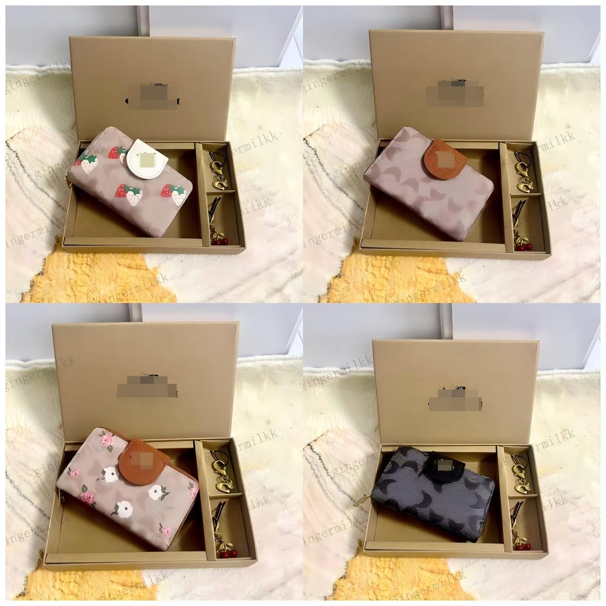 Designer Money Clips Womens Bag with Keychain Zipper Card Bag Women's Wallet With Gift Box Birthday Gift Christmas Gifts