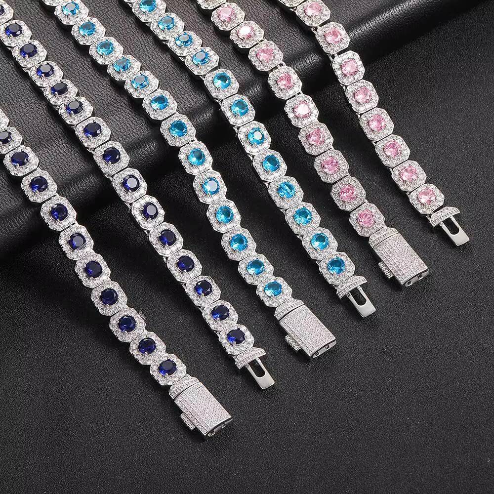 New VVS Black Moissanite Prong Cuban Link Chain for Men Fine Jewelry Hip Hop Style Passed Dia Tester Iced Necklace