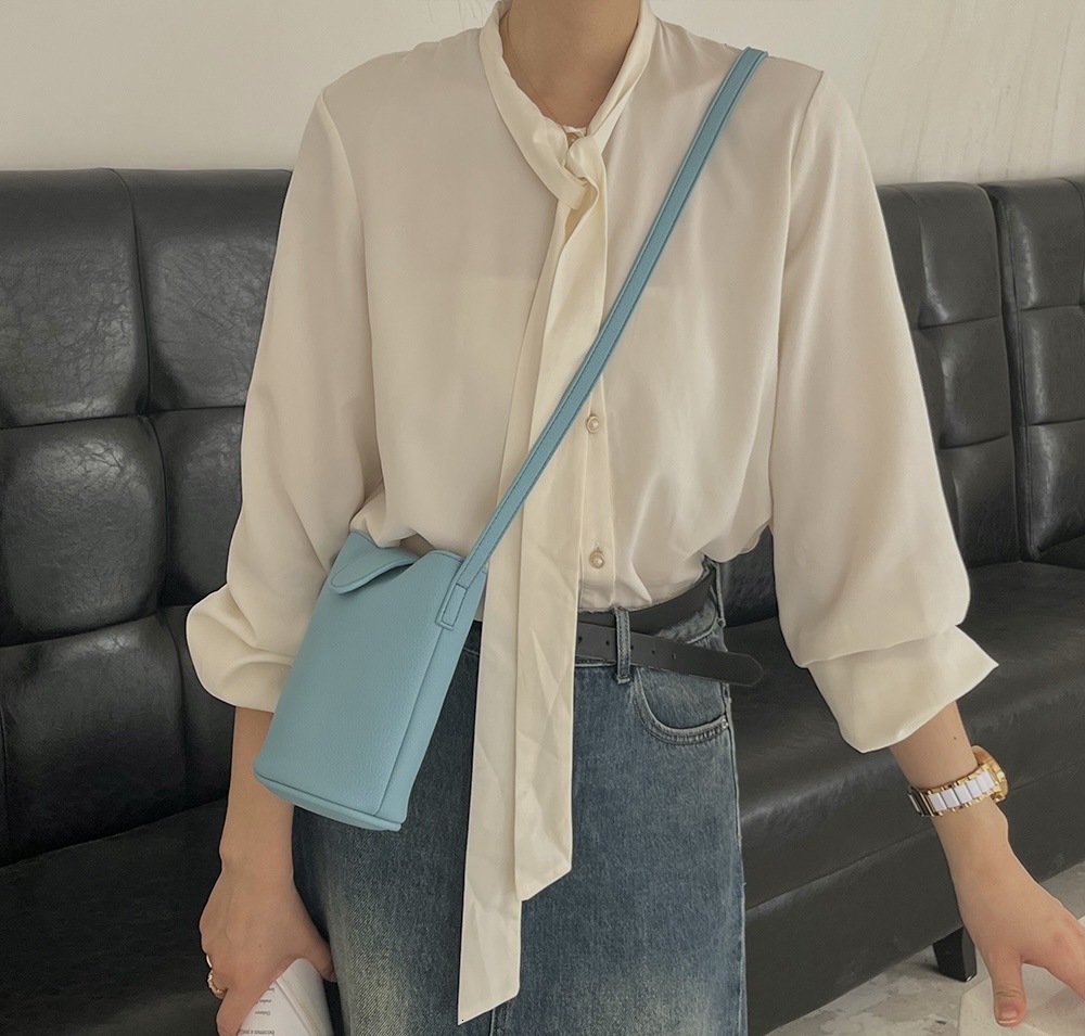 Versatile Leather Crossbody Mini Soft Bucket 2025 Niche Bamine Cute Phone Bag ddmymarket