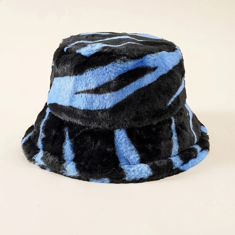 Outdoor Large Size Winter Faux Fur Fluffy Bucket Hat Women Winter Warm Fisherman Cap Fashion Trendy Party Wide Brim Panama Caps 250808