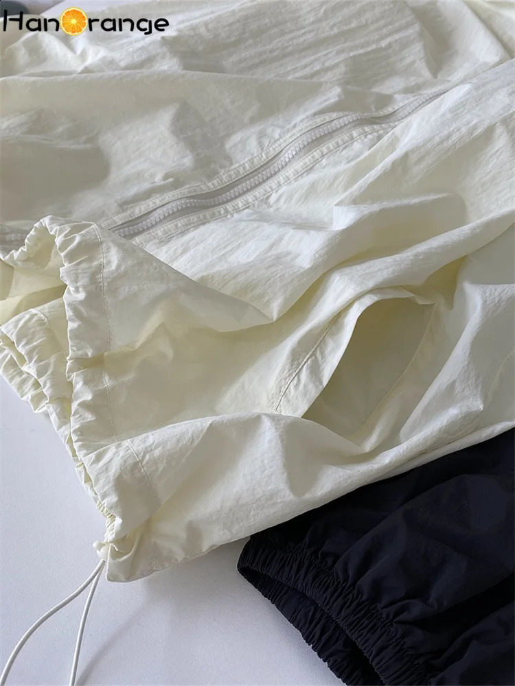 HanOrange 2024 Summer Light Transparent Hooded Zipper Sunscreen Jacket Women Loose Silhouette Thin Long Sleeve Female 250808