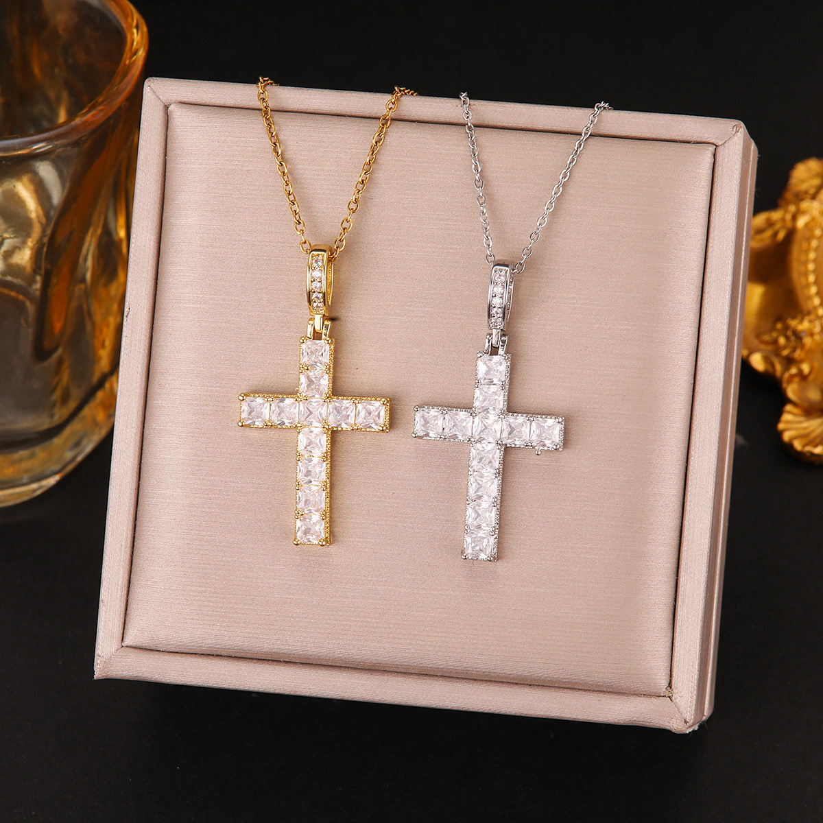 designer necklace Jewelry Necklaces Pendants Pendant Necklaces Lockets Strands Tennis Chokers Chains Simple Diamond Gold Necklace Faith Cross Jewelry 