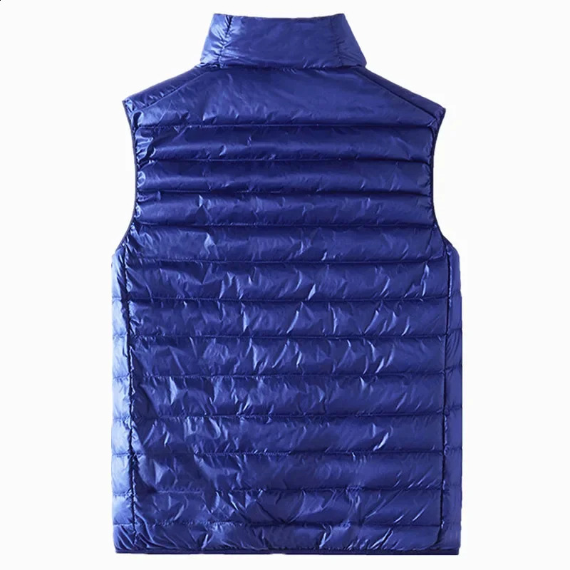 Blue Mens Standing Collar LightThin Sleeveless Vest Jacket Wine Red Black Gray Green Available Asian Size Casual Waistcoat 250805