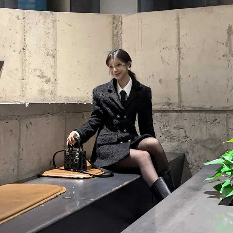 MEXZT Elegant Pink Wool Blends Coats Women Double Breasted Black Woolen Jackets Korean Long Sleeve Outerwear Winter Overcoat New Z250813