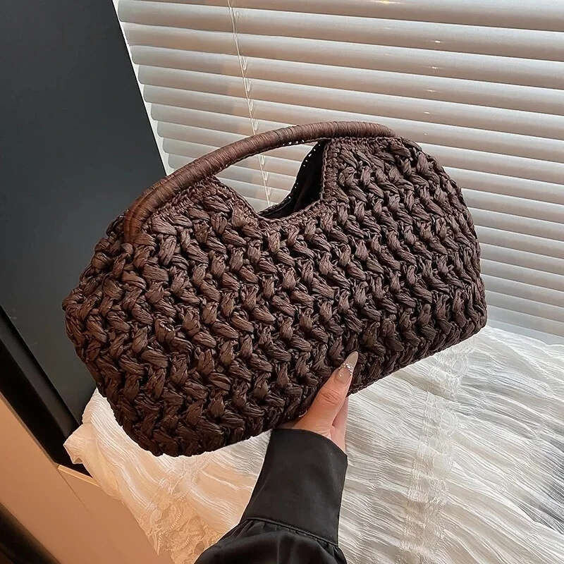 LEFTSIDE Weave Straw Shoulder for Women Summer Designer Small Hand Bag Females Beach Bags Handbags and Purses