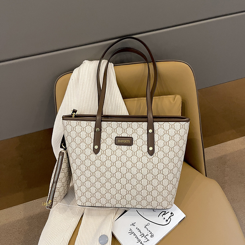 Free Shipping Designer New Women's Tote Bag Large Capacity Korean Luxury Vintage Mother And Child Handbag Retro Versatile Shoulder Bag Casual Sho