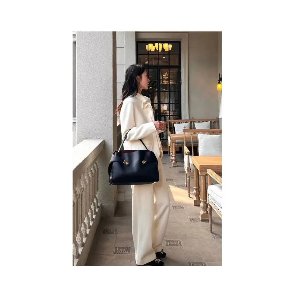 Niche Light High-end Leather Large-capacity First-layer Cowhide Women's Handbag Tote Bag Commuter Leisure Versatile high-quality