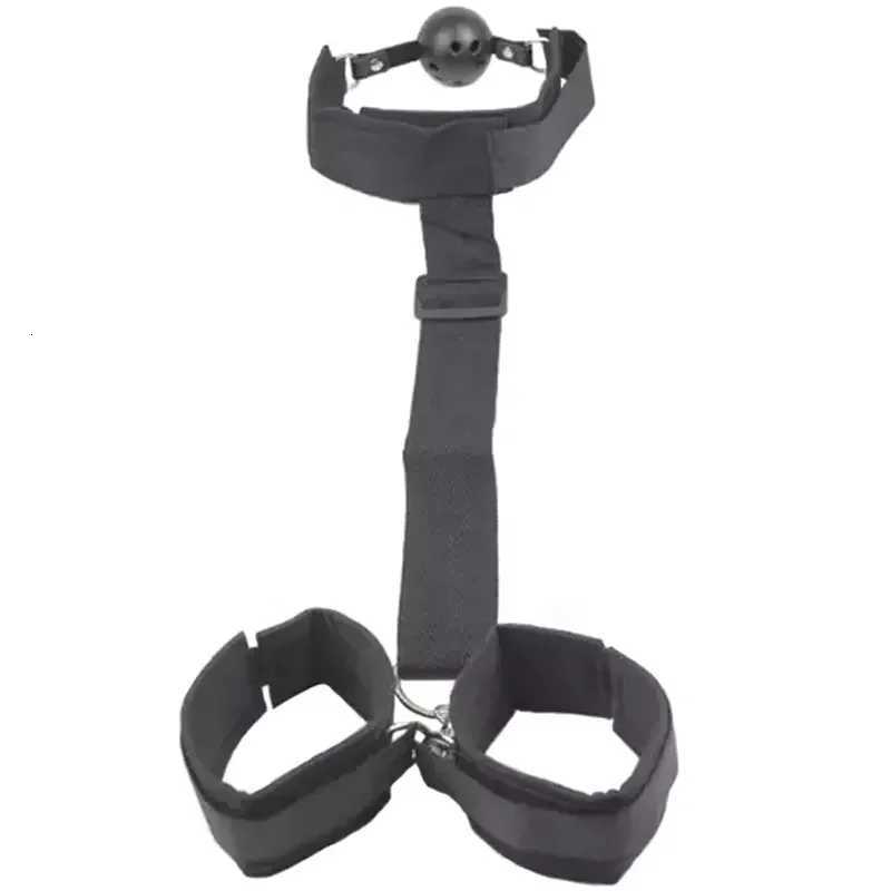 Backhand Back Gag Ball Female Slave Tempering Props SM Bondage Handcuffs Flirting Role-Playing Erotic Sex ToysXJ250813