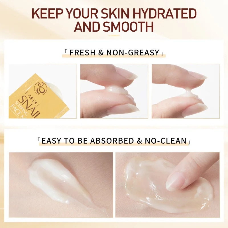 30pcs LAIKOU Sleeping Face Mask Moisturizing Anti-aging Creams Mask No Wash Disposable Facial Mask Skin Care for Beauty 250807