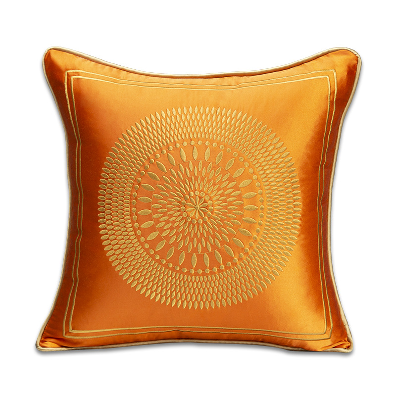 Luxury Pillow Case Embroidered square waist pillow living room bedside cushion pillow, Square Soft thick chenille Throw Bedside Back Pillow R250813
