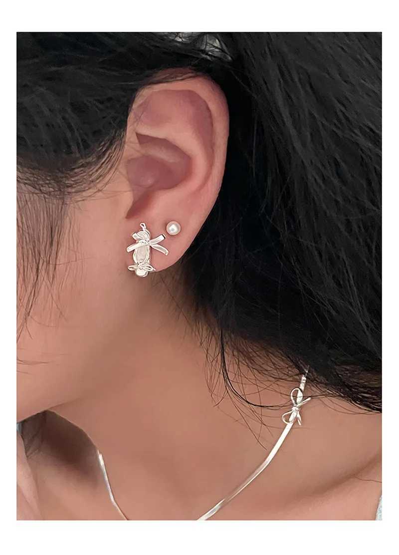 Exquisite Cute Silver Color Ballet Shoes Stud Earrings for Women Playful Students Party Jewelry Accessories Gift Y250812