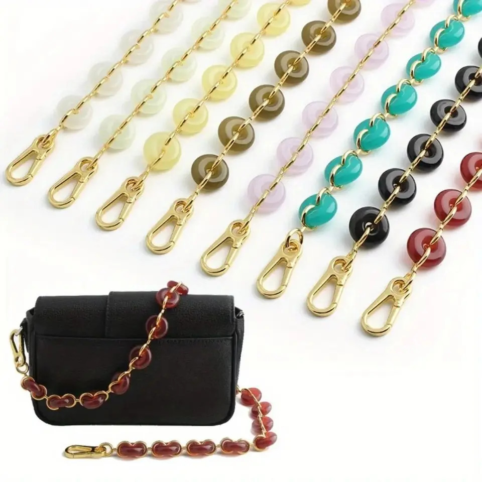 Elegant Donut Chain Bag Replacement Shoulder Strap Acrylic Metal Bag Shoulder Belt Multifunctional Resin Crossbody Chain Women 250812