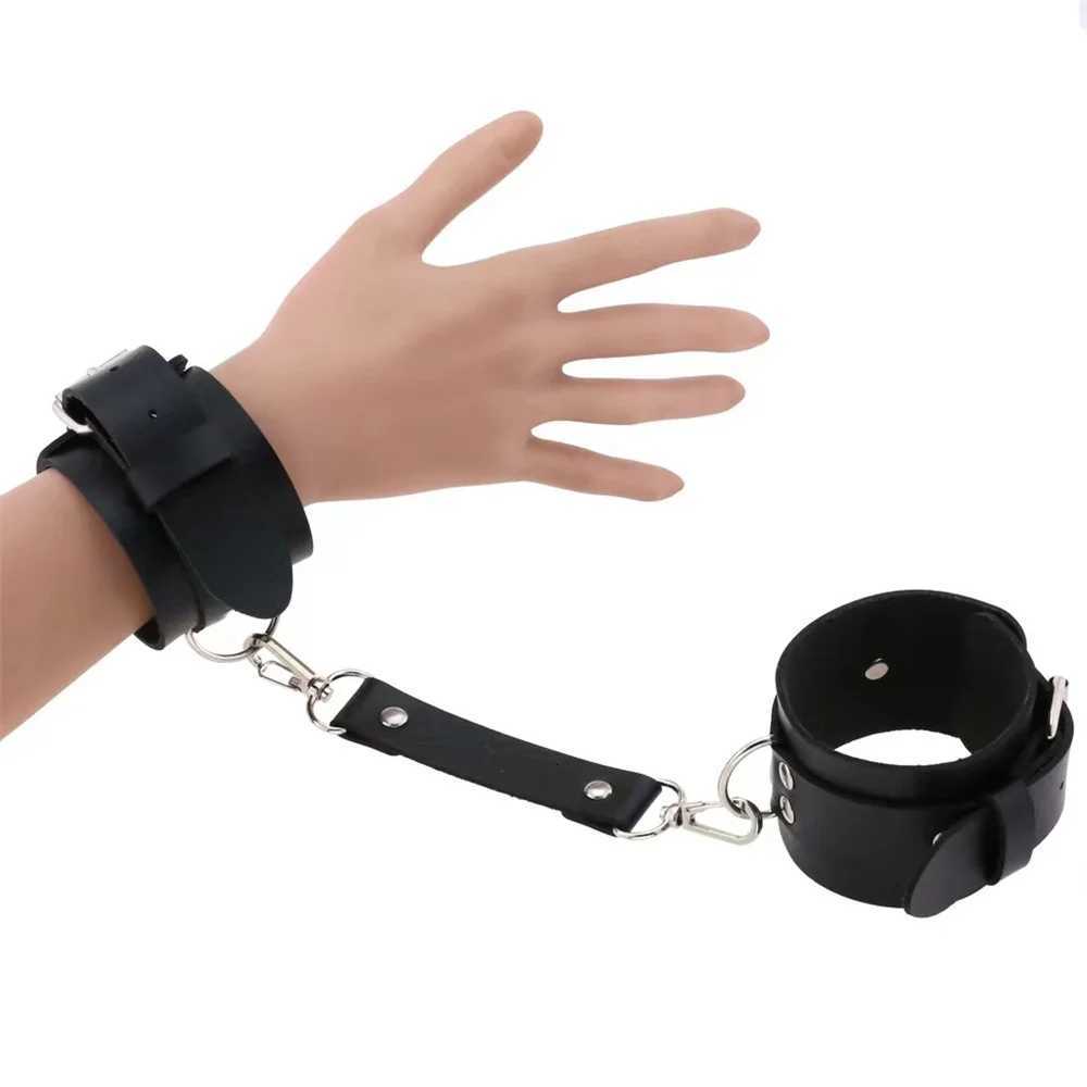 Adult Sex Games Products Punk Gothic Leather Cross Buckle Tied Shackles Sex Products Handcuffs Leg Irons Handcuffs for Sex W250813