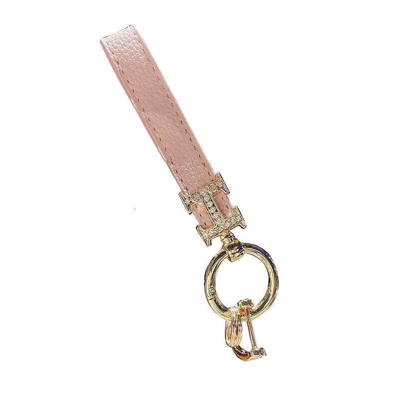 Inlaid Dia Creative for Women with Horseshoe Buckle Metal Strap Key Pendant Leather Backpack Decoration Keychain