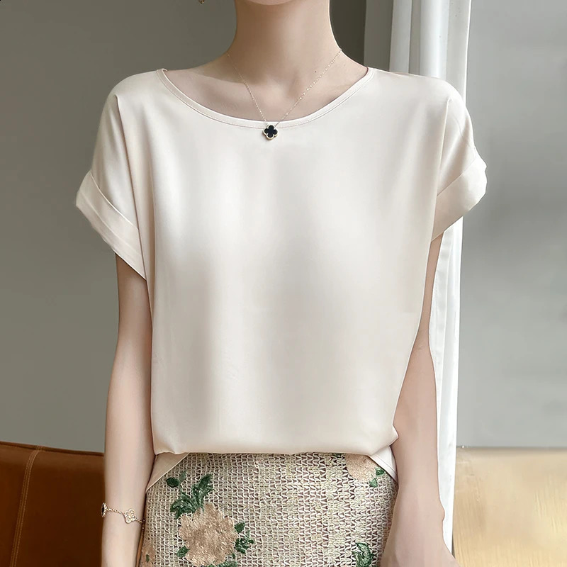 ONeck Silk Camisole Ladies Thin Vest Satin Loose Outer Sleeveless Top Summer Suit Insid Sling Mulberry Bottoming Shirt 250804