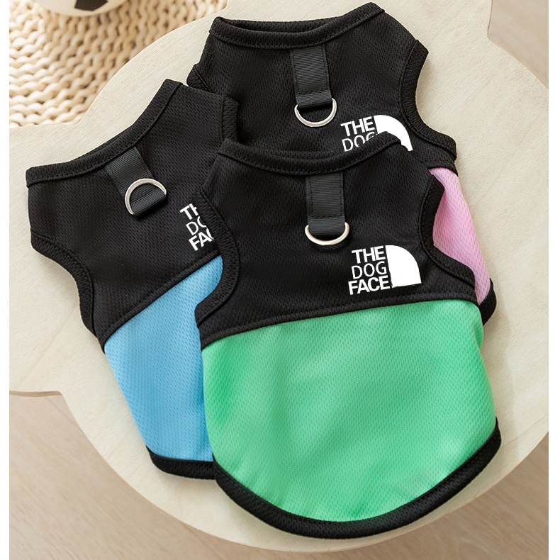 Dog Shirts Pet T-Shirts Breathable Mesh Sleeveless Vest Summer Dog Clothes Pullover Lightweight Cat Clothes with Leash Ring Puppy Sweatshirt Outfits C