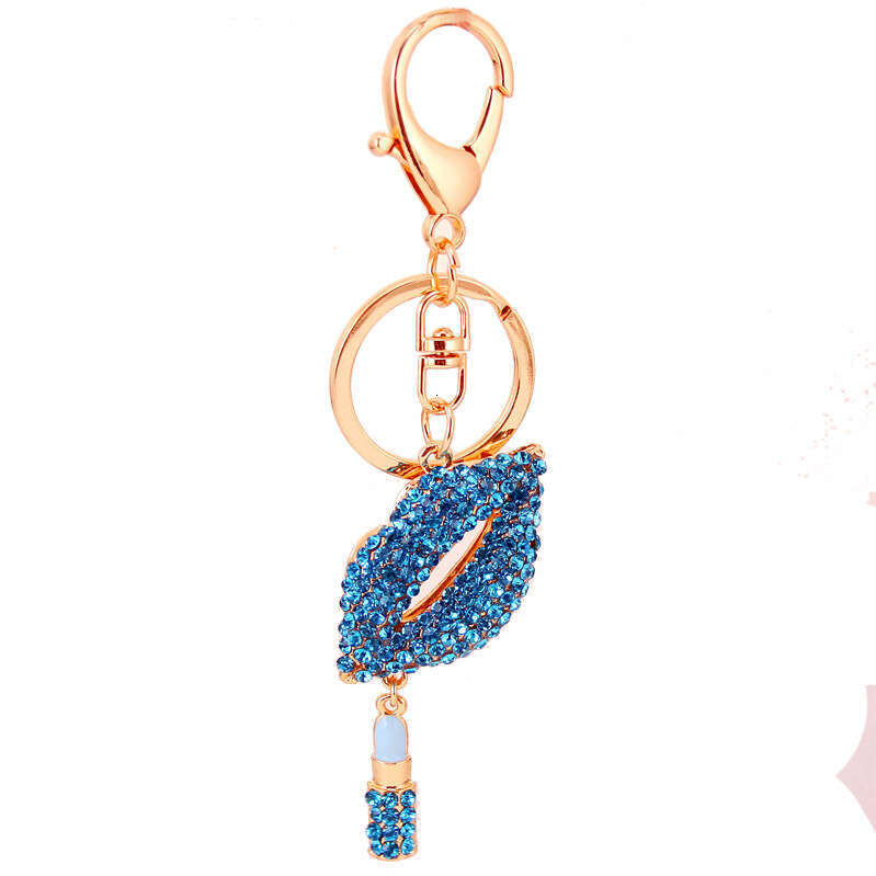 Creative Fashion Cute Dia-Encrusted Red Lips Mouth Women's Bag Accessories Keychain Pendant 983