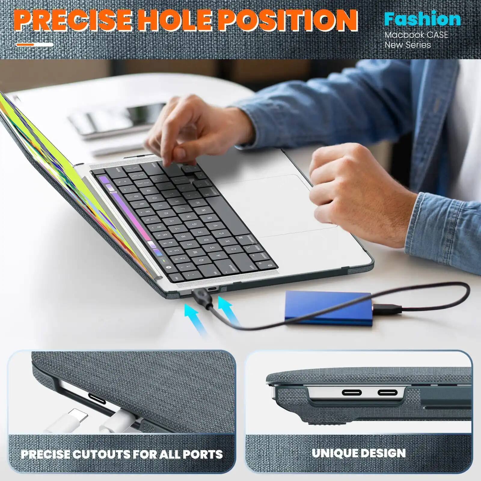 Laptop Case for Book 16 A2485 A2780 A3403 Pro 14/13 Business Fabric Cover with Stand | Protective PC Hard Shell high-quality