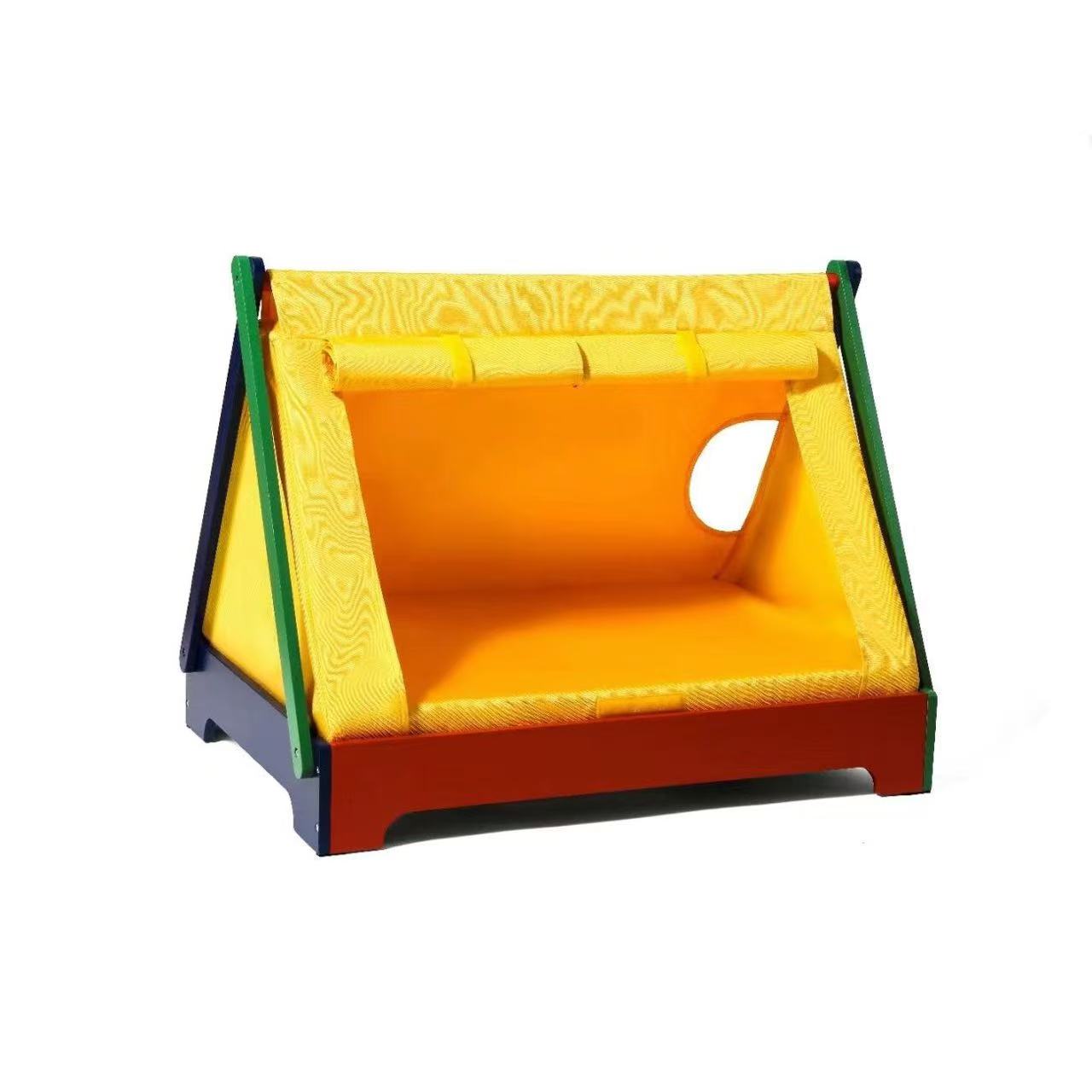Solid wood pet tent house, new Chinese-style, detachable and washable, all-season suitable dog bed, small and medium-sized dog bed, indoor cat bed