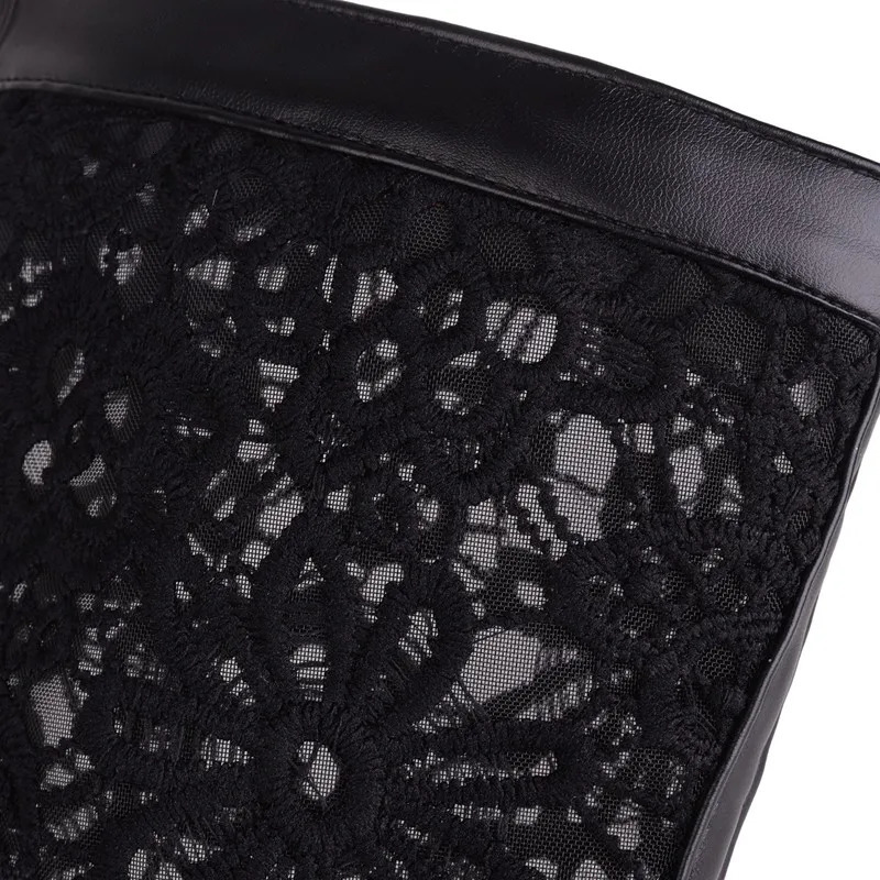 Womens Breathable Mesh Cool Boots Laces Mid Heels Woman Casual Hollow Knee High Boots White Summer Female Shoes Plus Size 34-43 250812