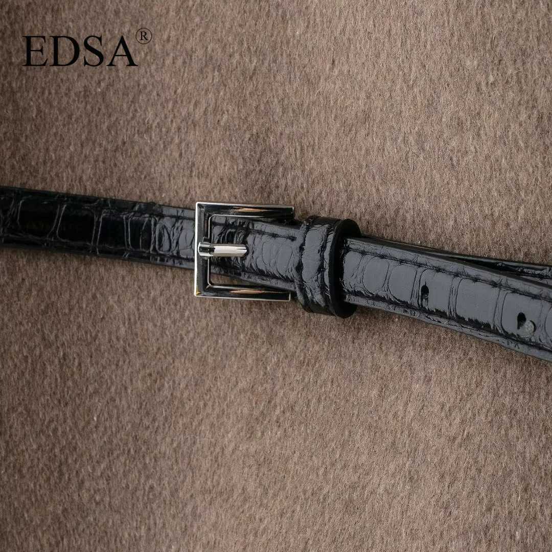 EDSA Women Soft Belted Jacket Wrap V-neck Long Sleeves New Elegant Lady Commute Outerwear for Women Z250813