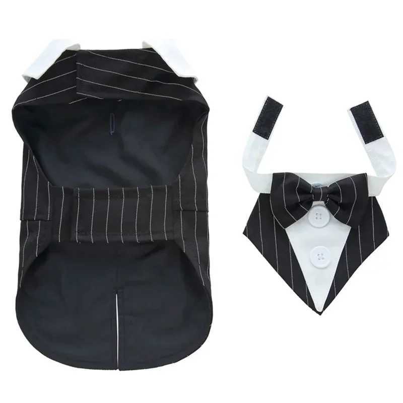 Spring Autumn Pet Clothes Fashion Dog Tuxedo with Bow Tie for Small Dogs Schnauzer Yorkshire Costume XJ250813