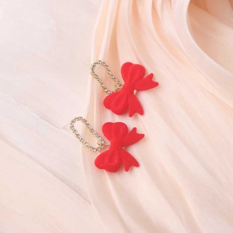 Black Bowknot Hang Earrings for Women Korean Design Red Bow tie Crystal Long Dangle Earring Wedding Jewelry Brincos Aretes Gift Y250812