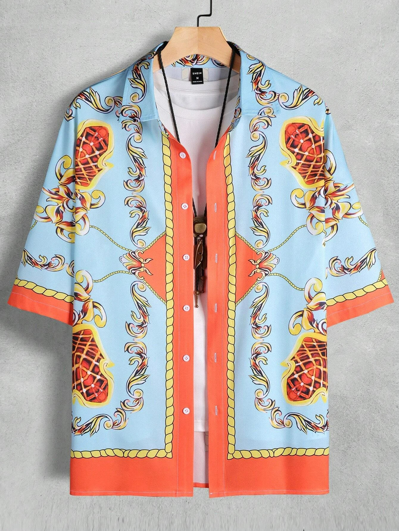 Men Women Casual Ethnic Style Printed shortsleeved Shirts Fashionable Personalized buttondown Tops 250808