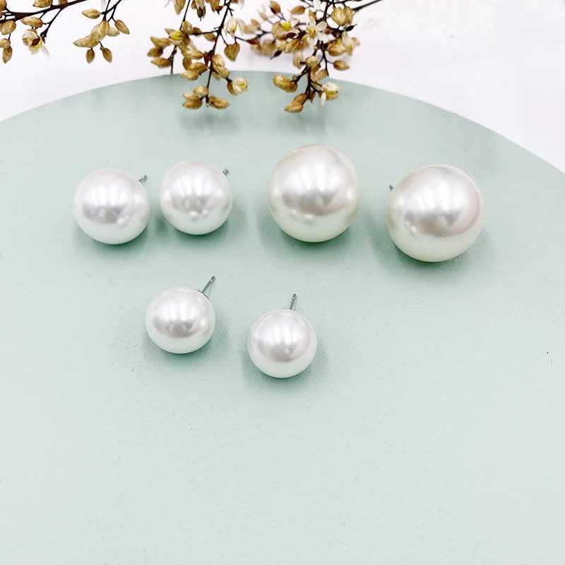 2cm Big Simulated Pearl Earrings Temperament Simple Personality White Statement Earrings For Women Korean Earrings Jewelry Gift Y250812