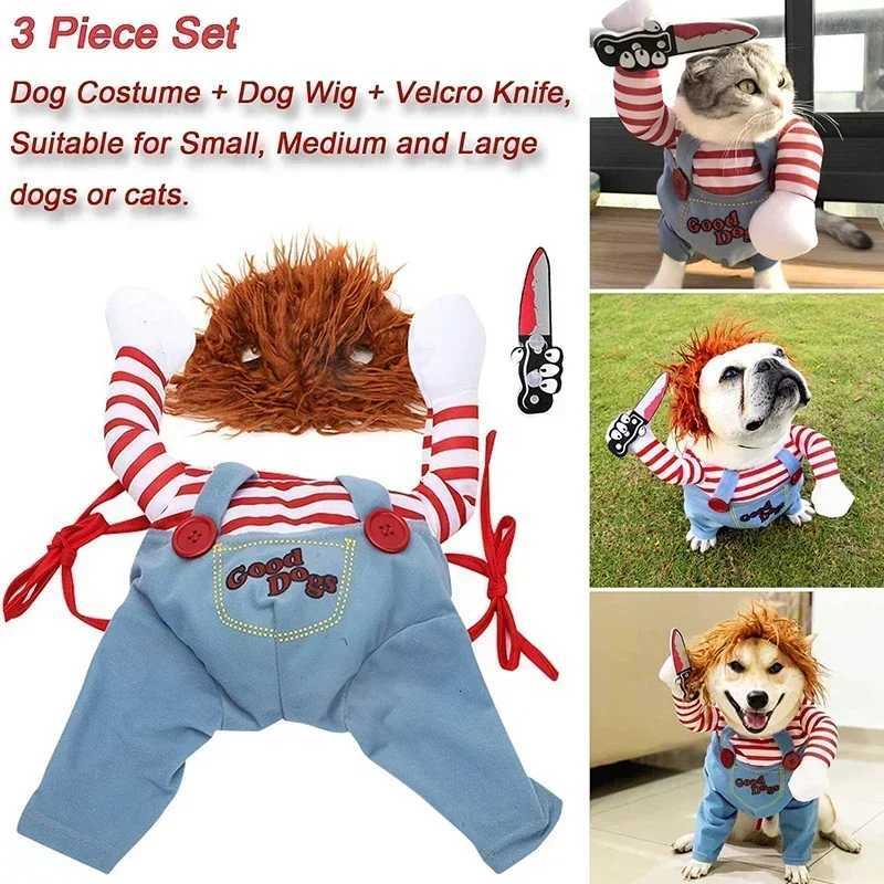 Funny Chucky Dog Clothes Halloween Christmas Party Costume for Small Medium Large Dogs Cosplay Outfit XJ250813