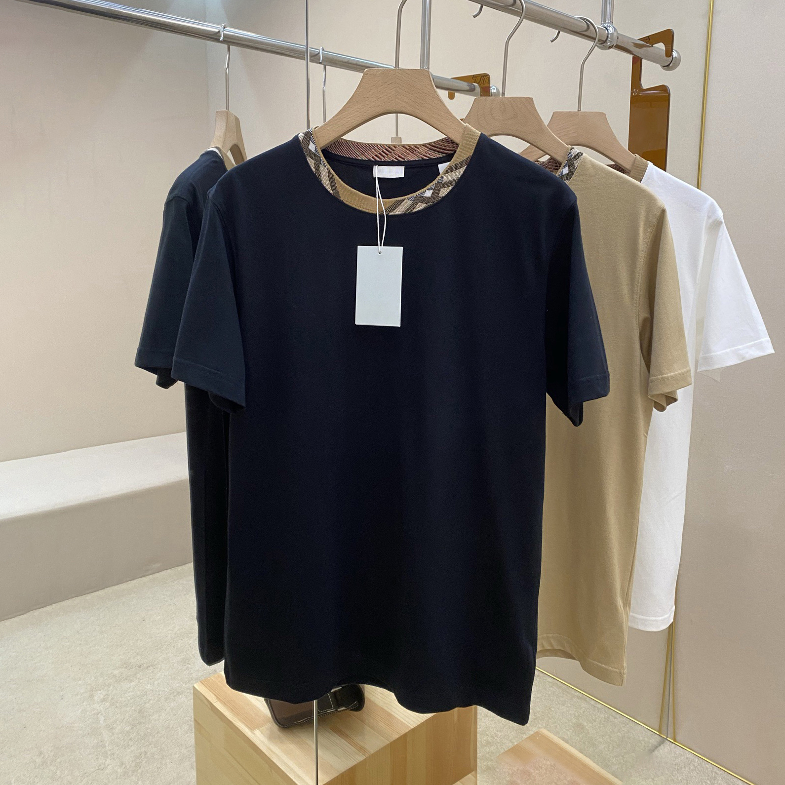 High quality designer men's T-shirt polo shirt cotton men's T-shirt printed pattern street black and white top shirt